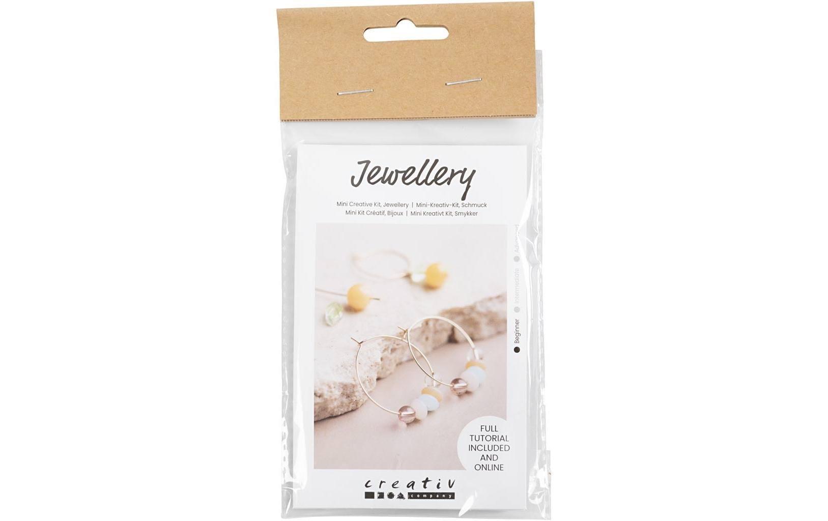 Creativ Company Mini Bastelset Schmuck Creolen mit Perlen, inkl. Anleitung
