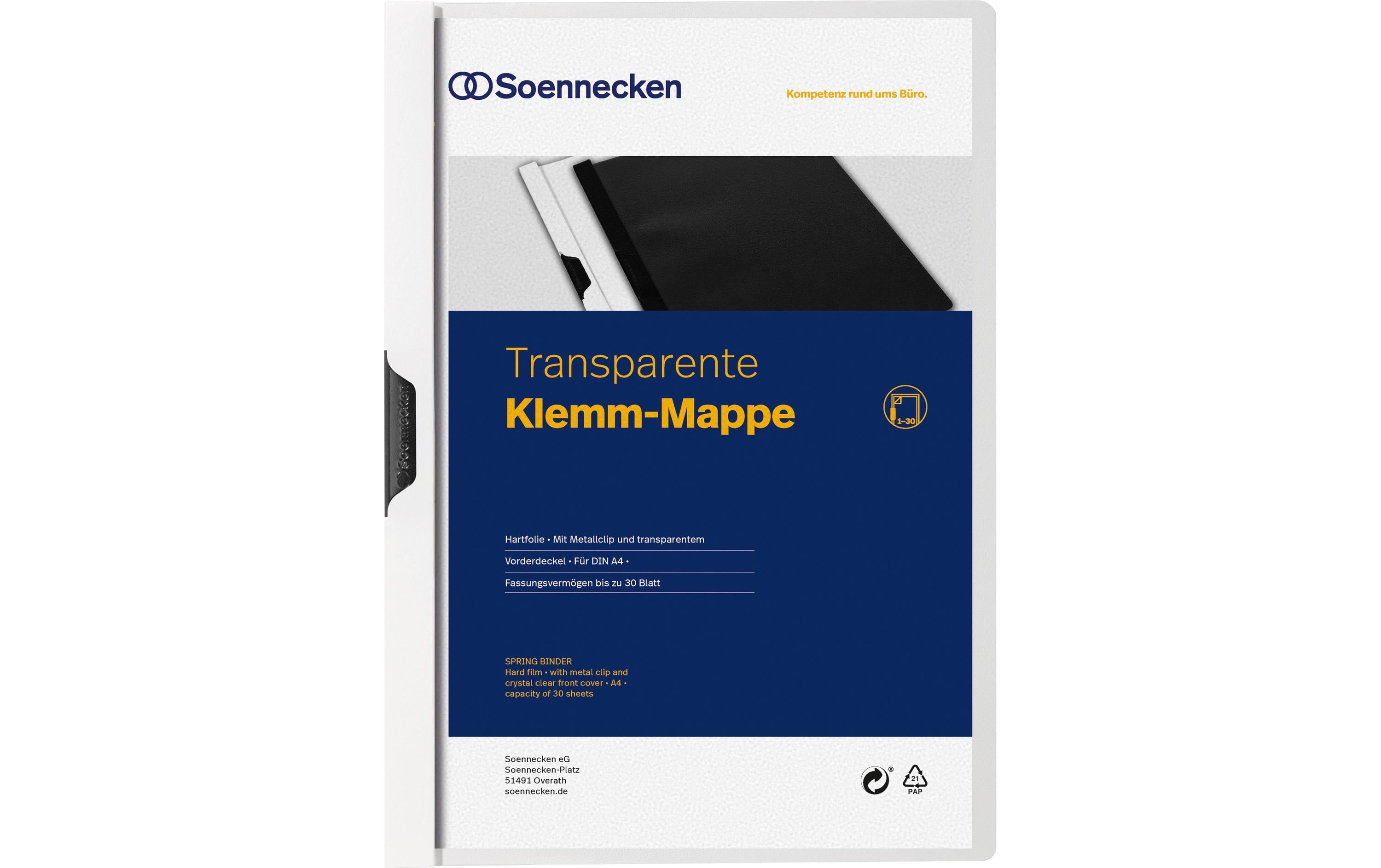 Soennecken Klemmappe A4 weiss, für 30 Blatt