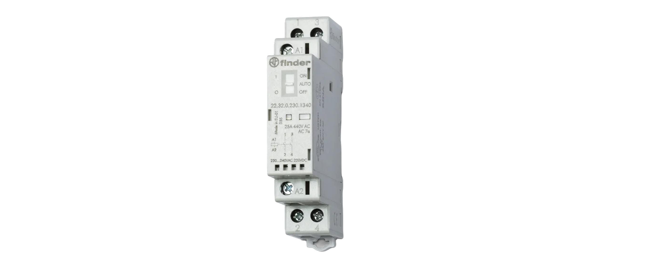 Finder Schütz, 2 Schliesser 12V, 25A, 6.25kVA