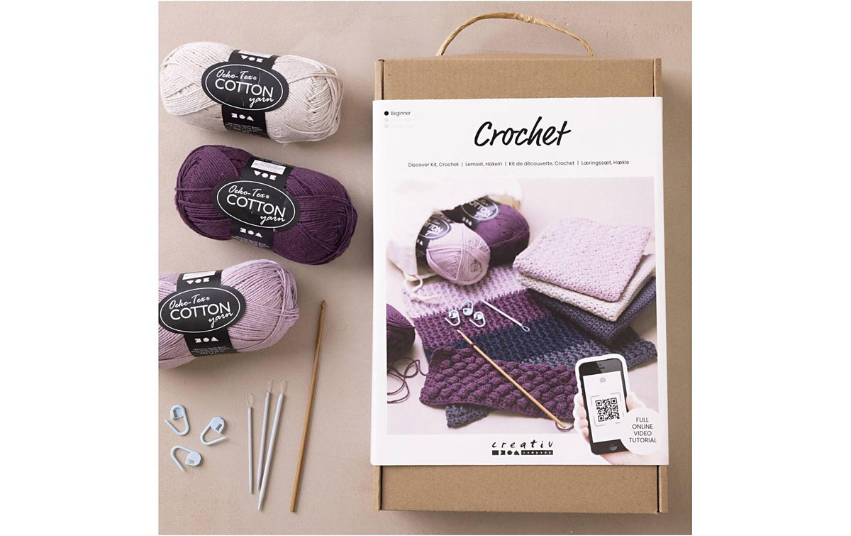 Creativ Company Starter Bastelset Häkeln Inkl. Anleitung, Material und Inspirationen