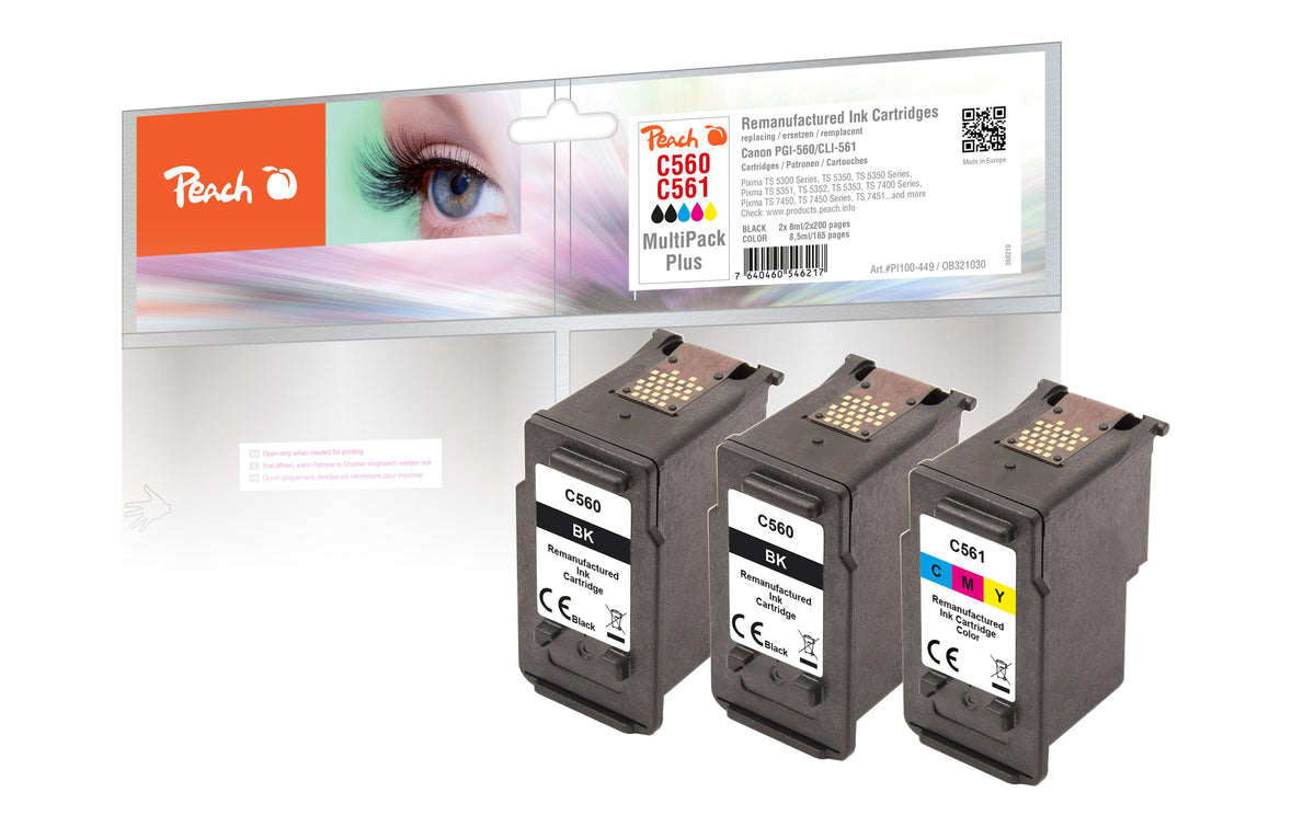 Peach Canon PG-560/CL-561,Multi-Pack-Plus 2x8, 1x8.5 ml,2x200, 1x165 Seiten