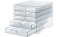 Styro Schubladenbox styroswingbox light transparent, 5 Schubladen transluzent
