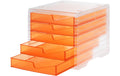 Styro Schubladenbox styroswingbox light transparent, 5 Schubladen apricot transl.