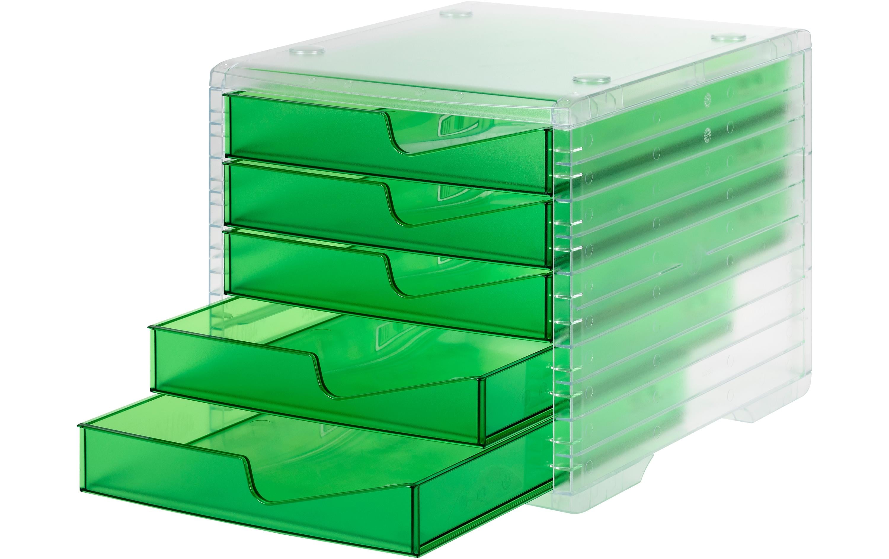 Styro Schubladenbox styroswingbox light transparent, 5 Schubladen gecko transl.