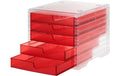 Styro Schubladenbox styroswingbox light transparent, 5 Schubladen cranberry transl.