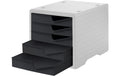 Styro Schubladenbox styroswingbox lichtgrau, 5 Schubladen anthrazit vollfarbe