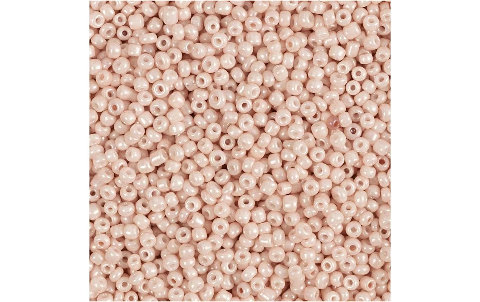 Creativ Company Rocailles Glasperlen staubrosé, 25 g, D: 1.7 mm, L: 0.5-0.8mm