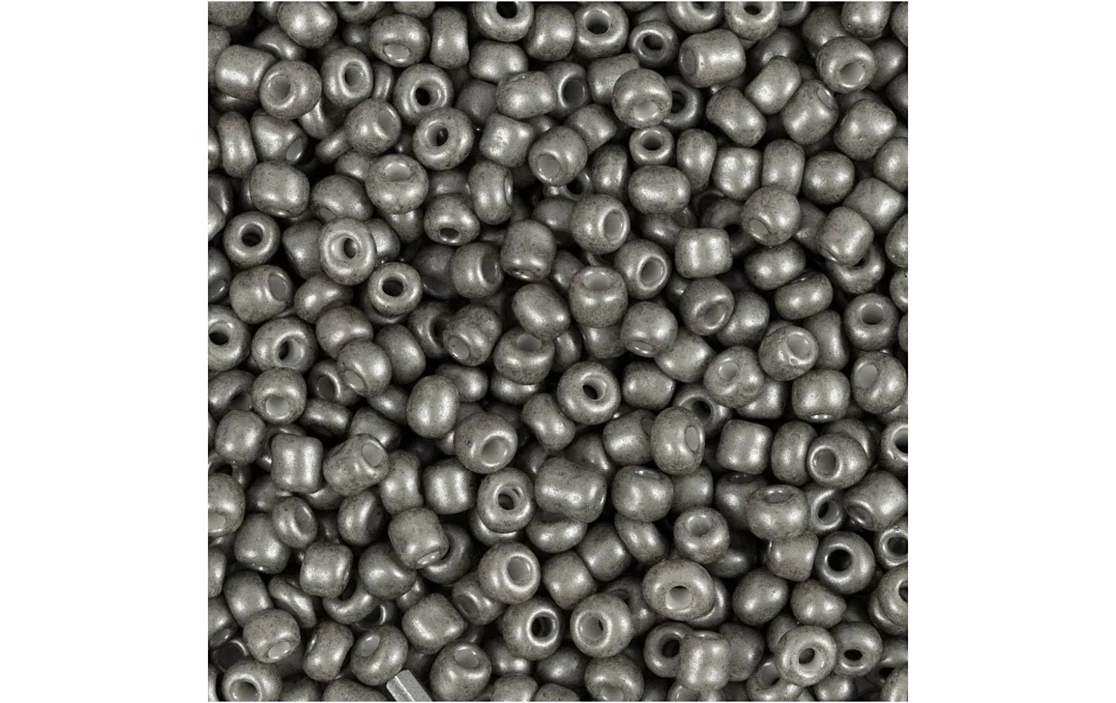 Creativ Company Rocailles Glasperlen grau, 25 g, D: 3 mm, L: 0.6-1.0 mm