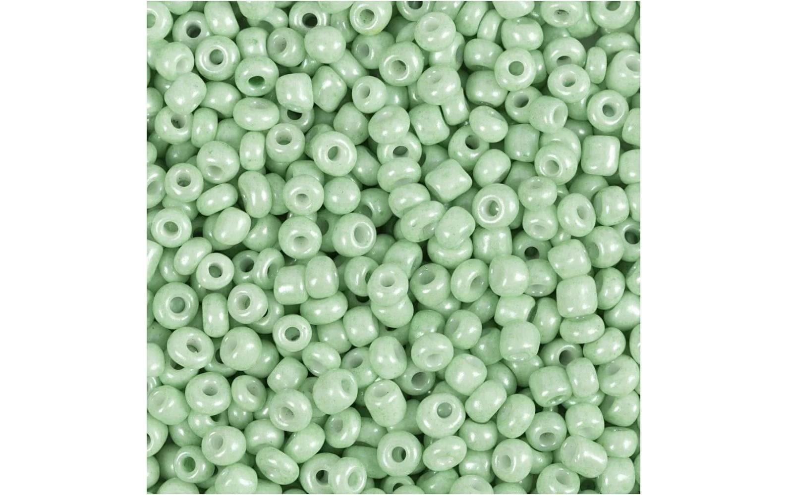 Creativ Company Rocailles Glasperlen hellgrün, 25 g, D: 3 mm, L: 0.6-1.0 mm
