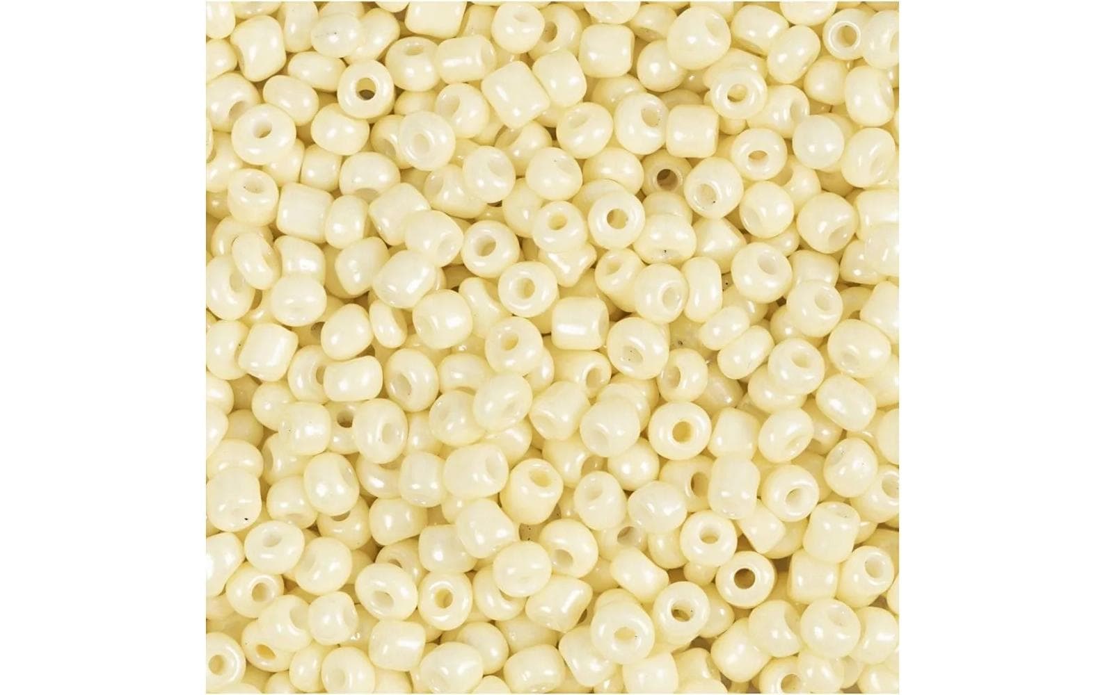 Creativ Company Rocailles Glasperlen hellgelb, 25 g, D: 3 mm, L: 0.6-1.0 mm