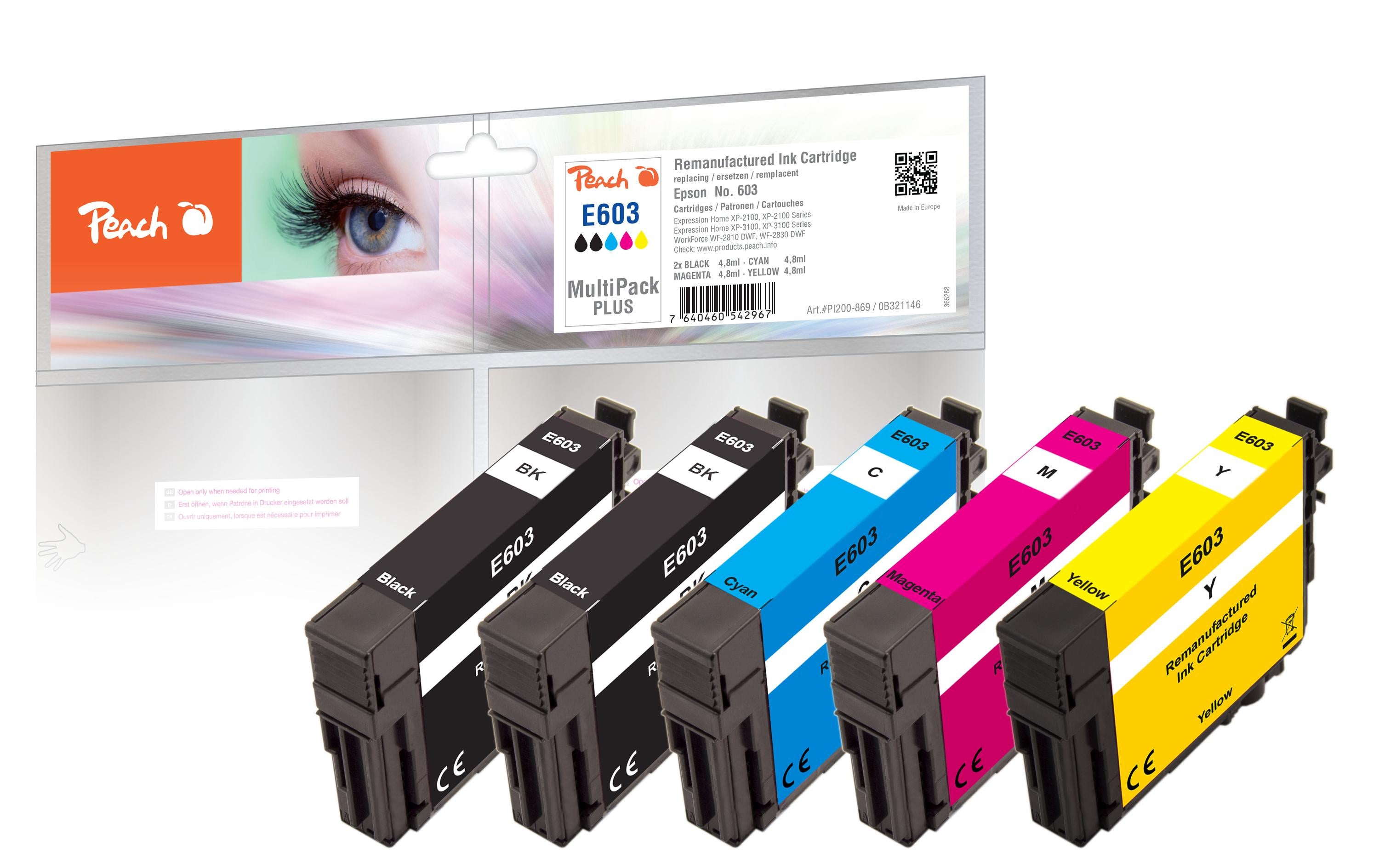 Peach Epson No. 603, Multi-Pack-Plus 2x4.8, 3x3.8 ml,R&D Seiten
