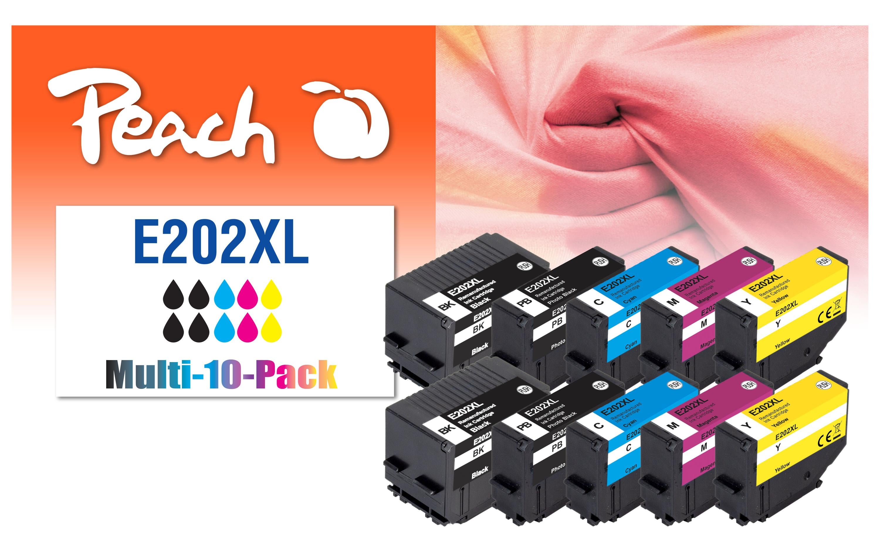 Peach Epson No. 202XL,Multi-10-Pack 2x13, 8x8.5 ml