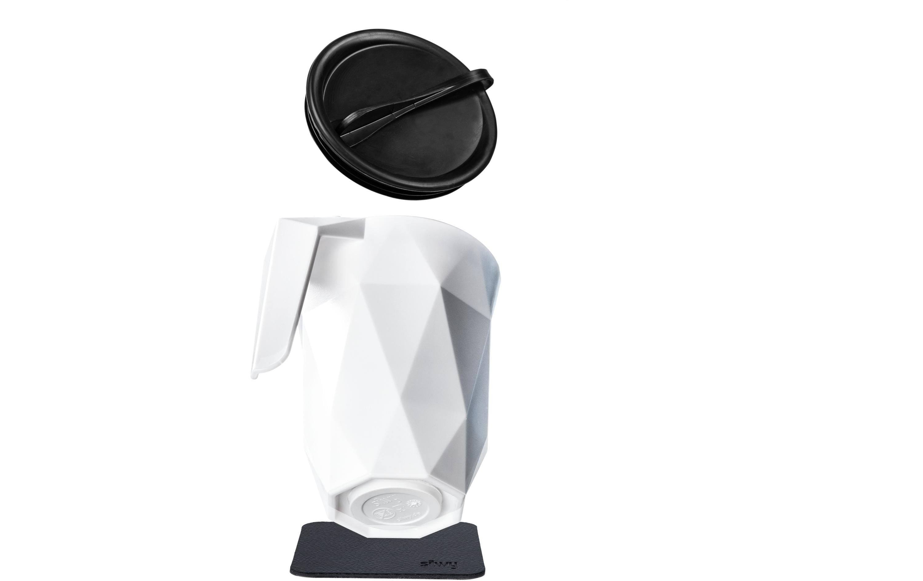 Magnet Coffeecup Set mit Metall-Nano-Gel-Pad und Deckel BLACK