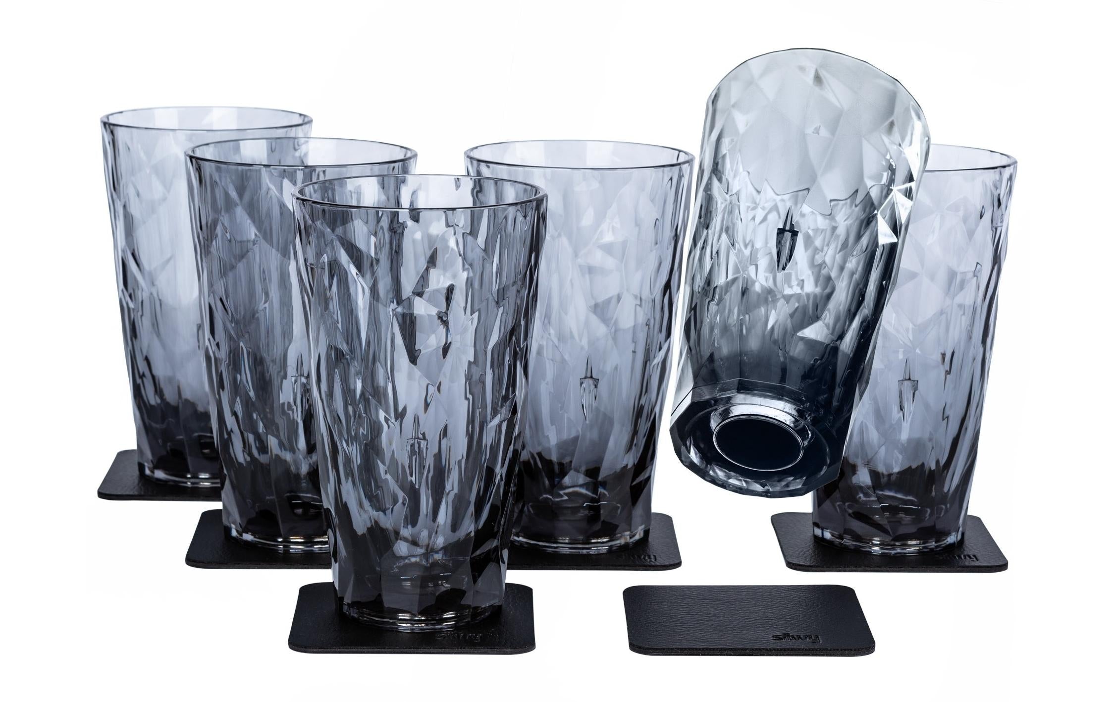 Magnet-Kunststoffgläser LONGDRINK (6er-Set) Hightech - grau