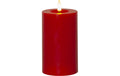 Star Trading LED Pillar Kerze Flamme Flow Indoor, Rot, 15 cm höhe, Timerfunktion