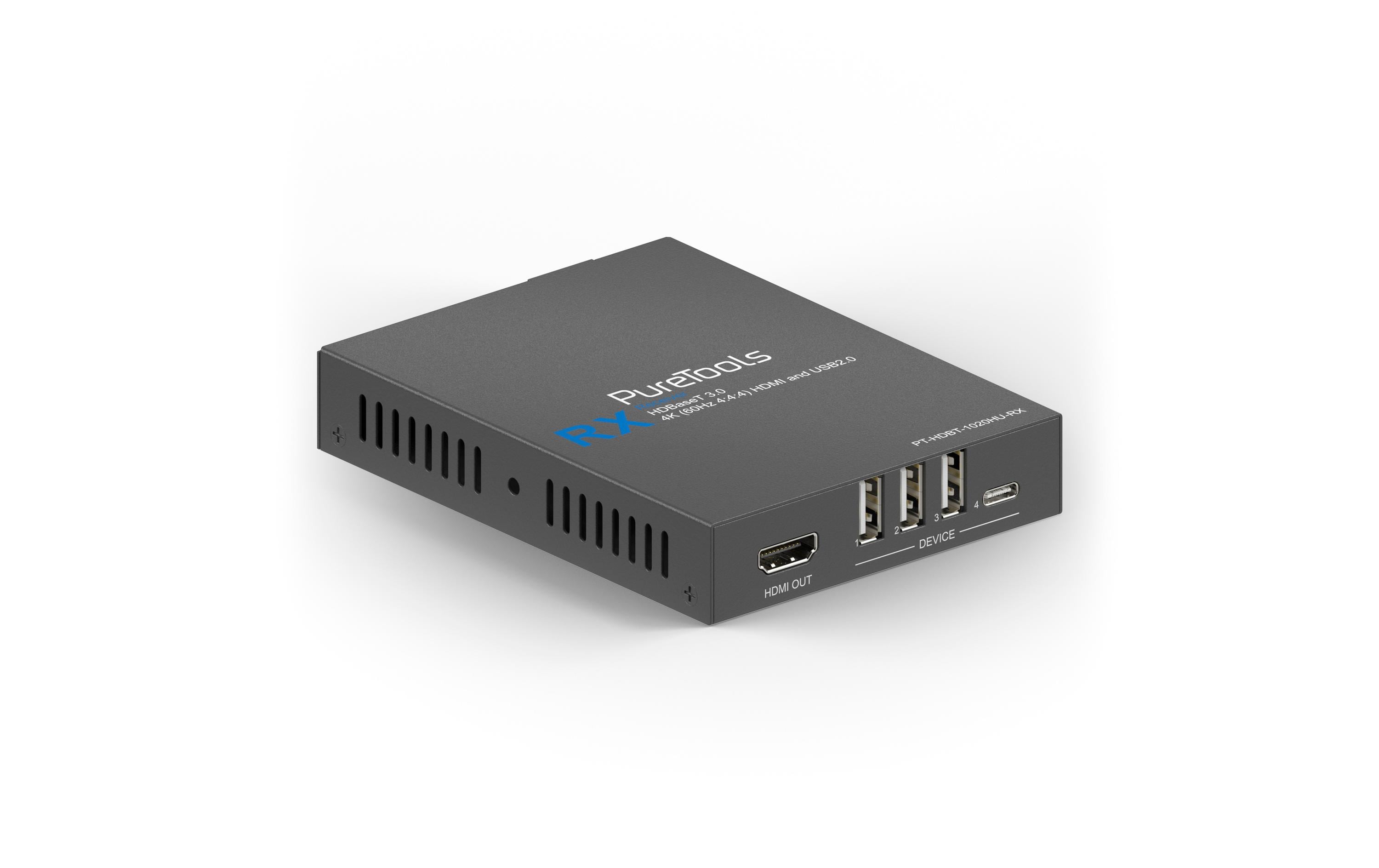 PureTools PT-HDBT-1020HU-RX HDBaseT Receiver, HDMI, USB2.0, HDBT3.0, 4K