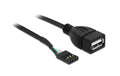 Delock Kabel USB Pin Header Buchse zu USB 2.0 Typ-A Buchse, 40cm