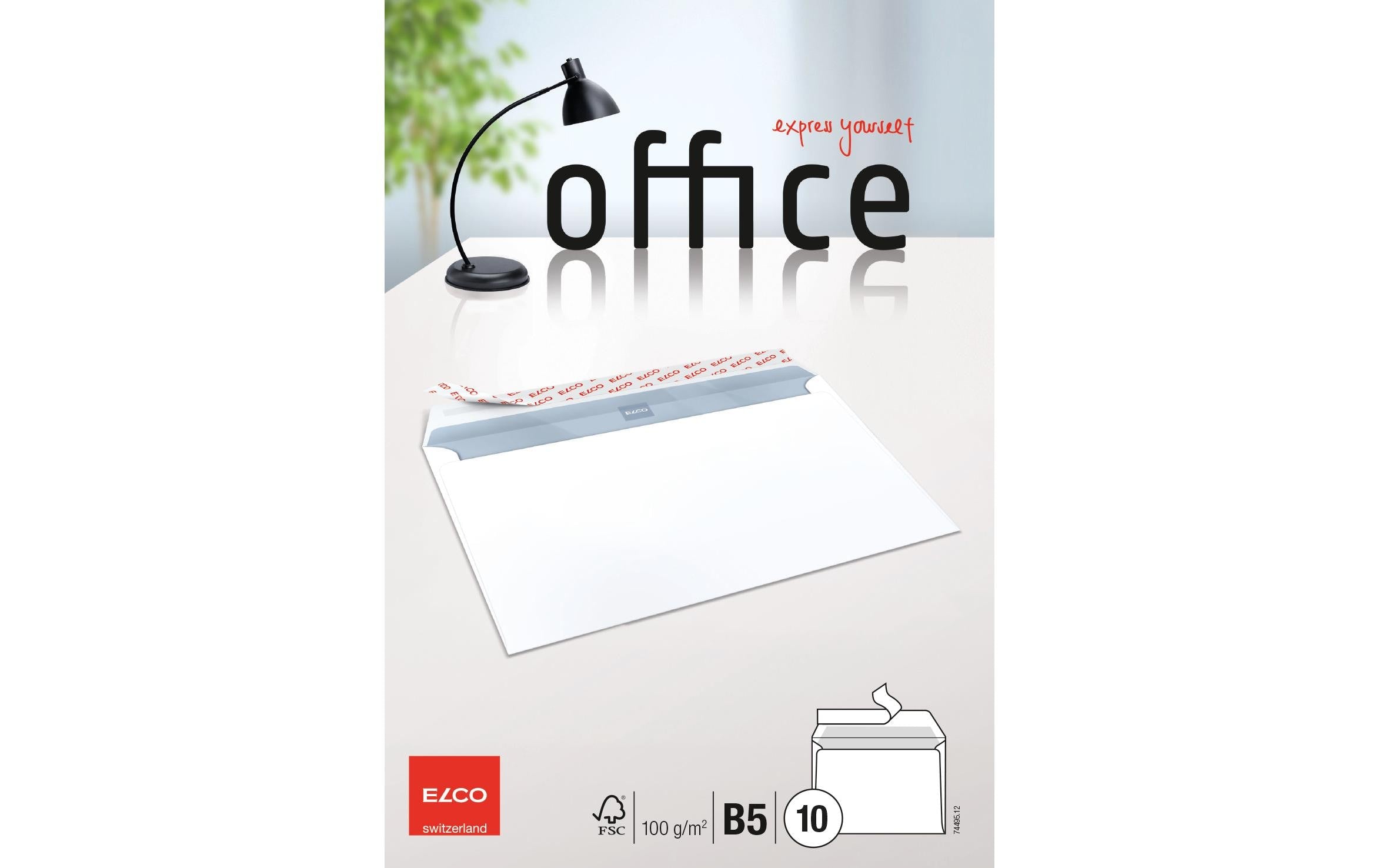 Elco Couverts Office Optifix, 10 Stk B5, ohne Fenster, 100 g/m²
