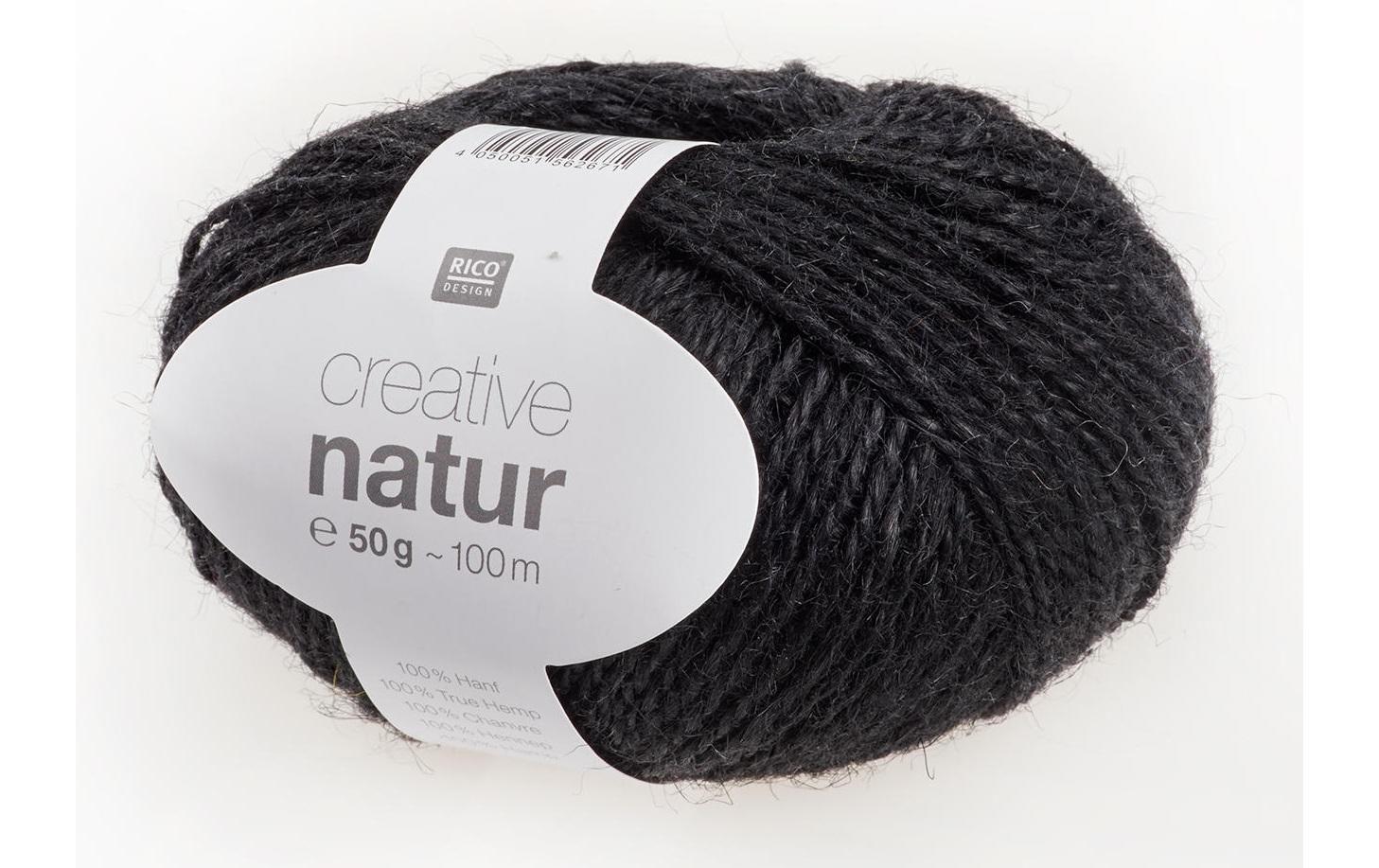 Rico Creative Natur, schwarz 50 g, 100 m, 100 % HA
