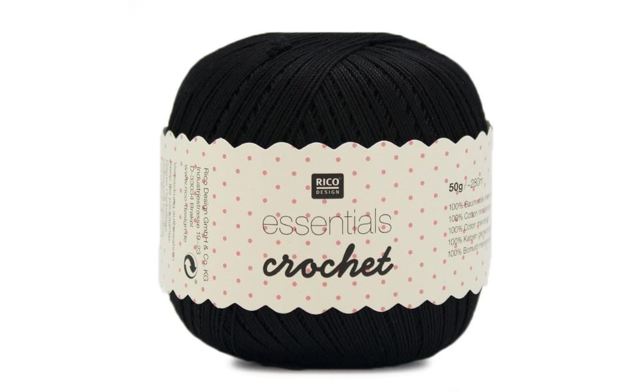 Rico Essentials Crochet, schwarz 50 g, 280 m, 100 % CO