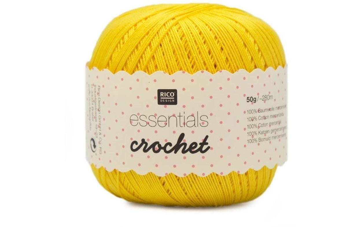 Rico Essentials Crochet, gelb 50 g, 280 m, 100 % CO
