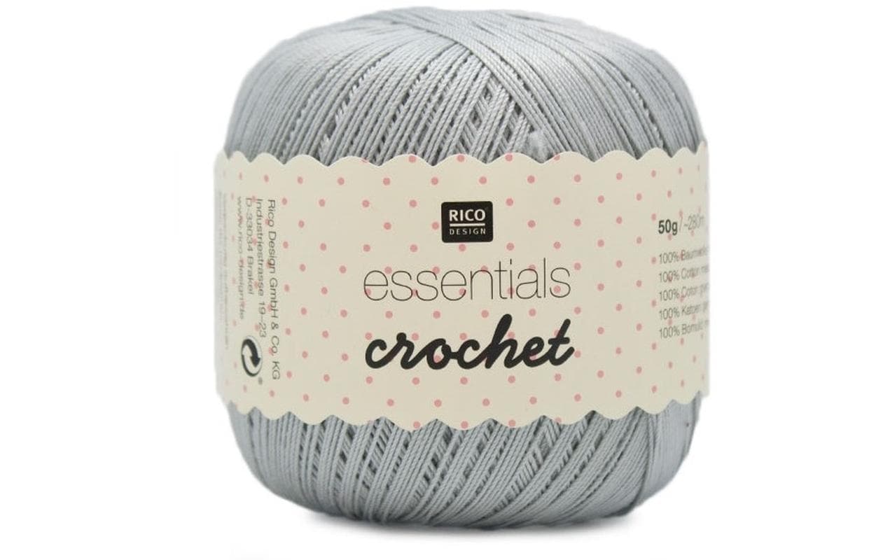 Rico Essentials Crochet, grau 50 g, 280 m, 100 % CO