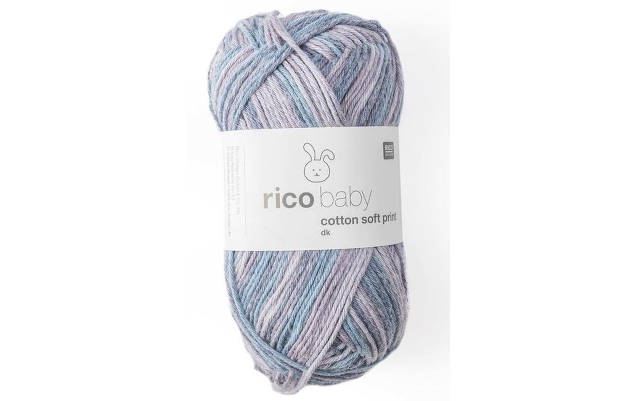 Rico Baby Cotton Soft Print DK, blau-lila 50 g, 125 m, 50 % CO, 50 % PAN
