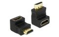 Delock Adapter HDMI-A zu HDMI-A Stecker/Buchse, 90 Grad unten gewinkelt