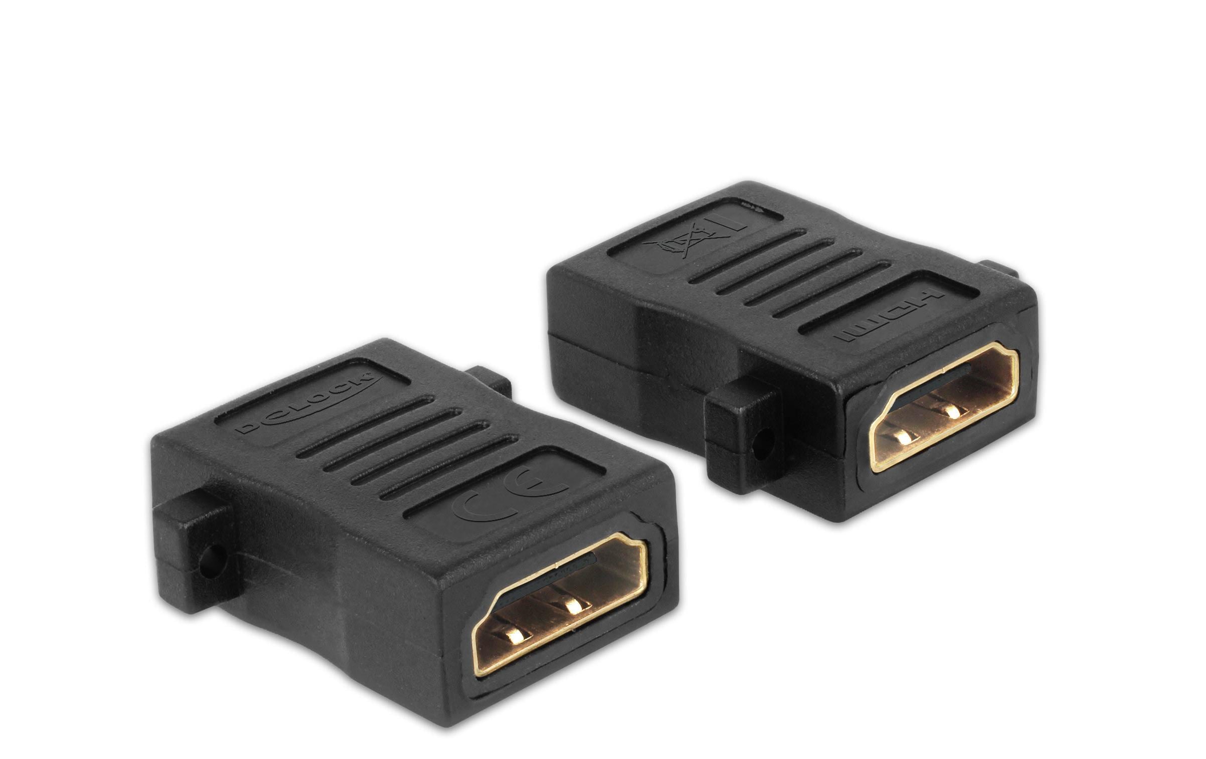Delock Adapter HDMI-A zu HDMI-A Buchse/Buchse, mit Schraubanschluss