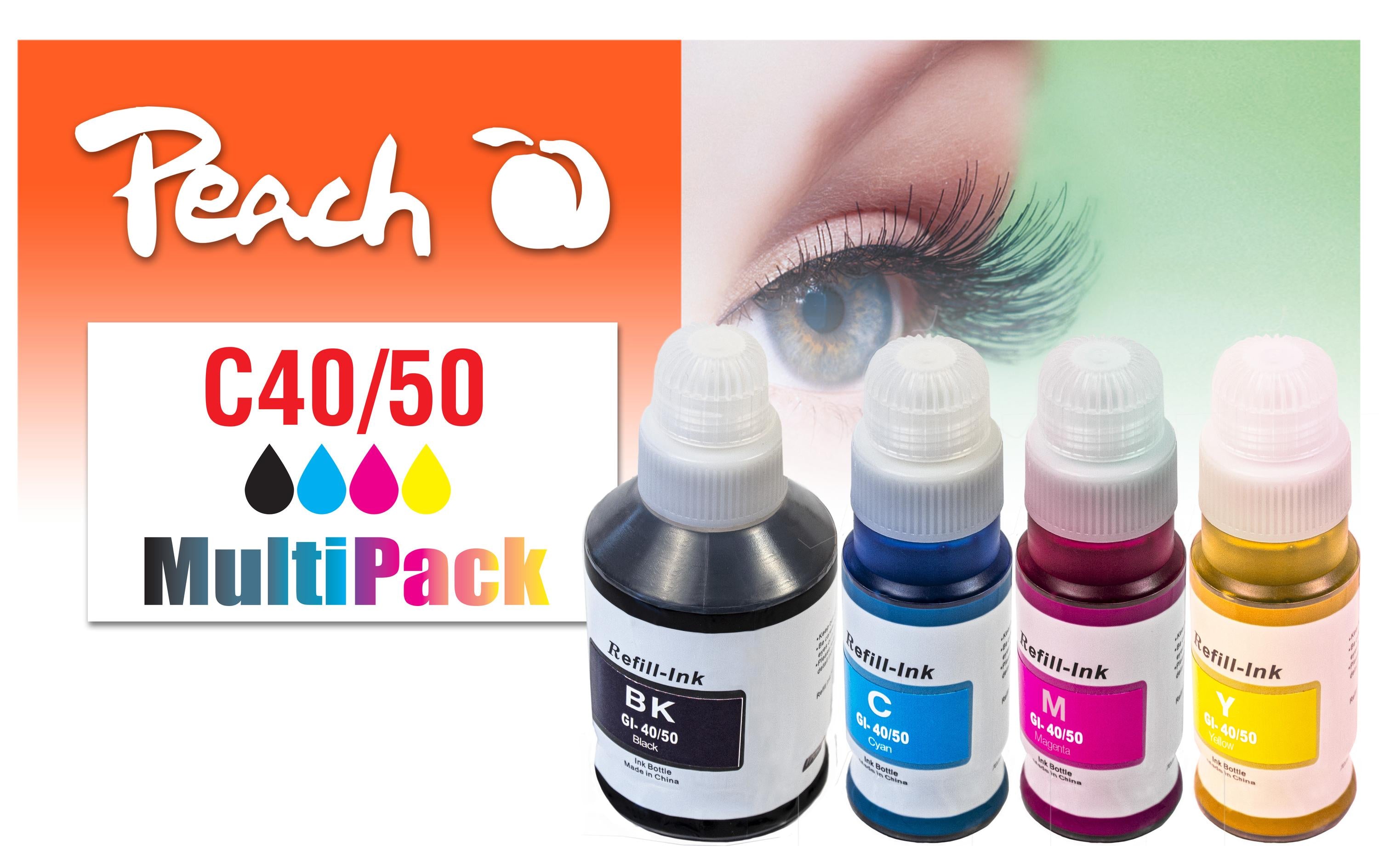 Peach Canon CISS GI-40/50, Multi-Pack+ 2x170, 3x70 ml,2x6000, 3x7000 S.