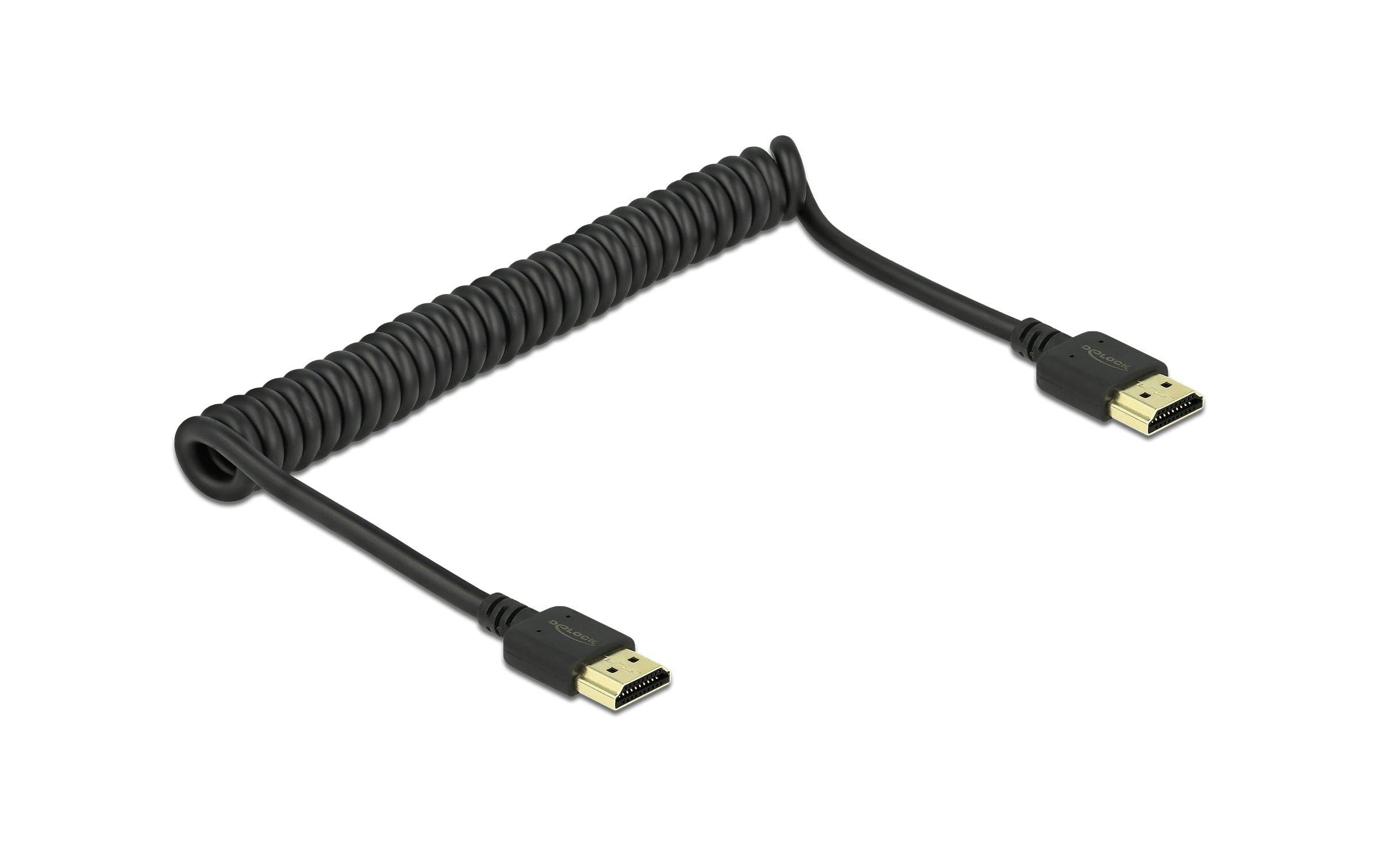 Delock HDMI Spiralkabel 4K 60Hz, 40-150cm