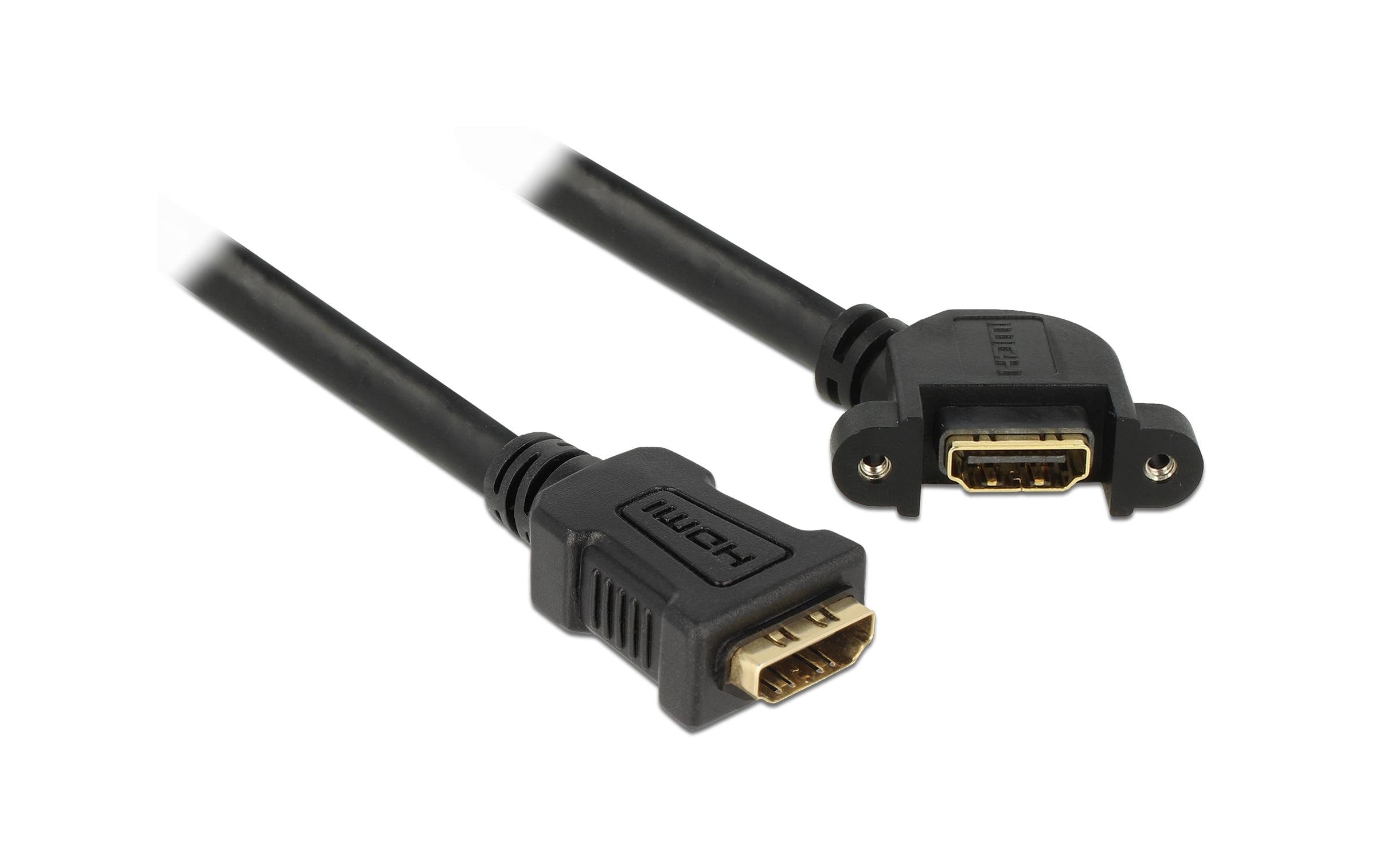 Delock HDMI-A Buchse zu HDMI-A Buchse zum Einbau, 110 Grad, 0.25m