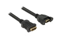 Delock HDMI-A Buchse zu HDMI-A Buchse zum Einbau, 4K 30Hz, 0.5m