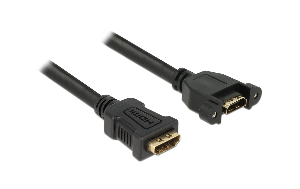Delock HDMI-A Buchse zu HDMI-A Buchse zum Einbau, 4K 30Hz, 0.5m