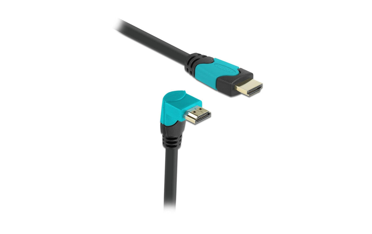 Delock HDMI Kabel 8K 60Hz 1m Stecker gerade zu Stecker unten gewinkelt