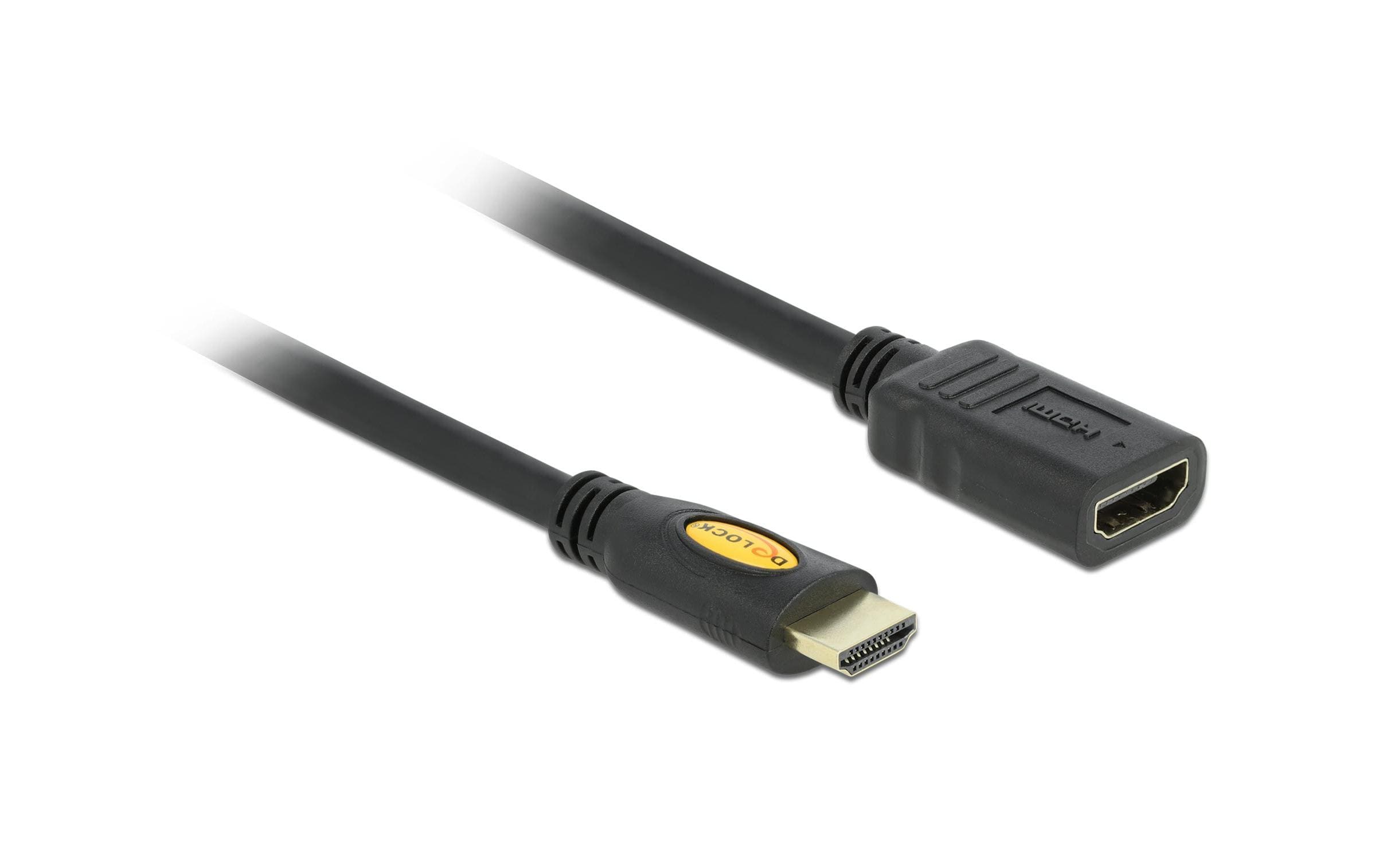 Delock HDMI-A Stecker zu HDMI-A Buchse Verlängerung, 4K 30Hz, 3m, schwarz
