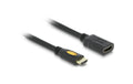 Delock HDMI-A Stecker zu HDMI-A Buchse Verlängerung, 4K 30Hz, 2m, schwarz
