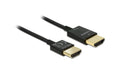 Delock HDMI-A Stecker zu HDMI-A Stecker 4K, 3m, schwarz, High Quality Slim