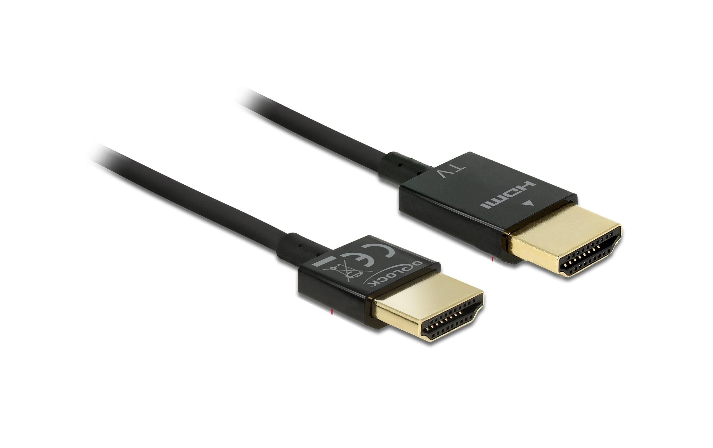 Delock HDMI-A Stecker zu HDMI-A Stecker 4K, 4.5m, schwarz, High Quality Slim