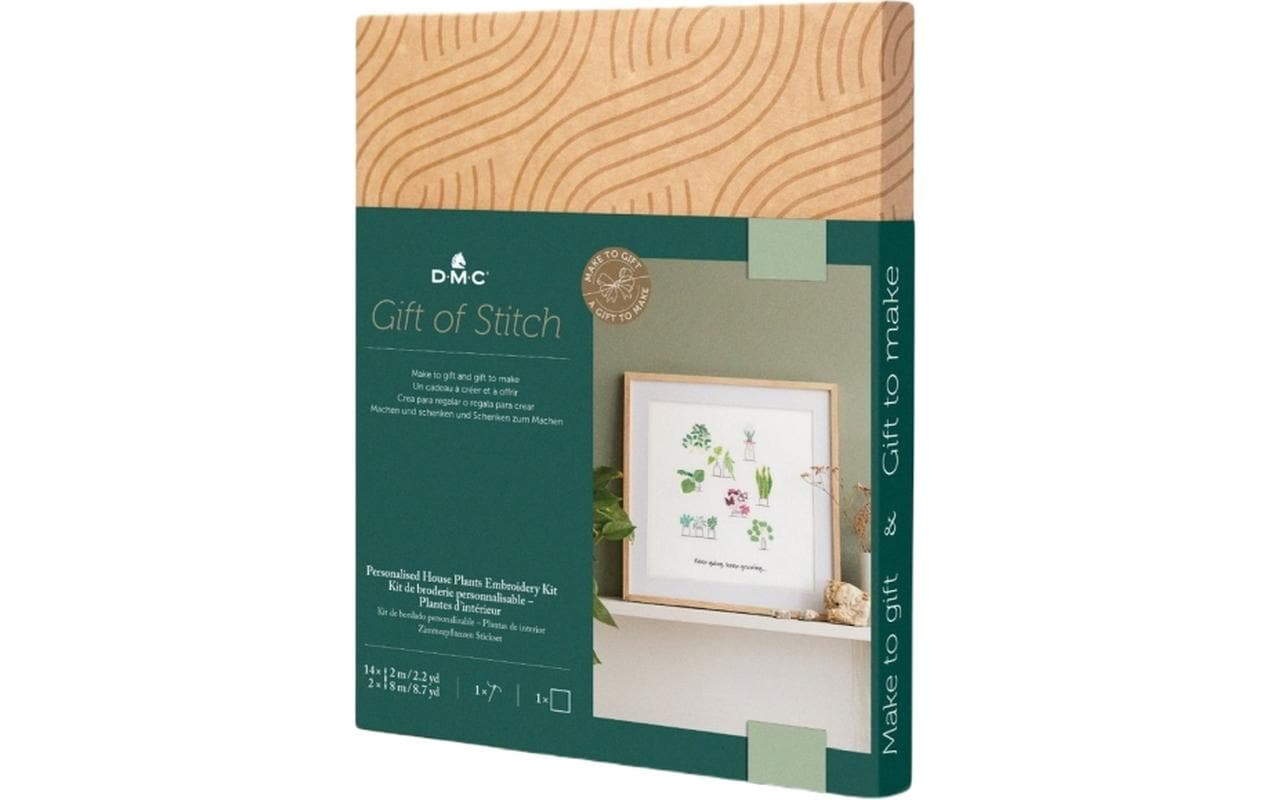 DMC Gift of Stitch Stick-Set Zimmerpflanzen, 25 x 29 cm