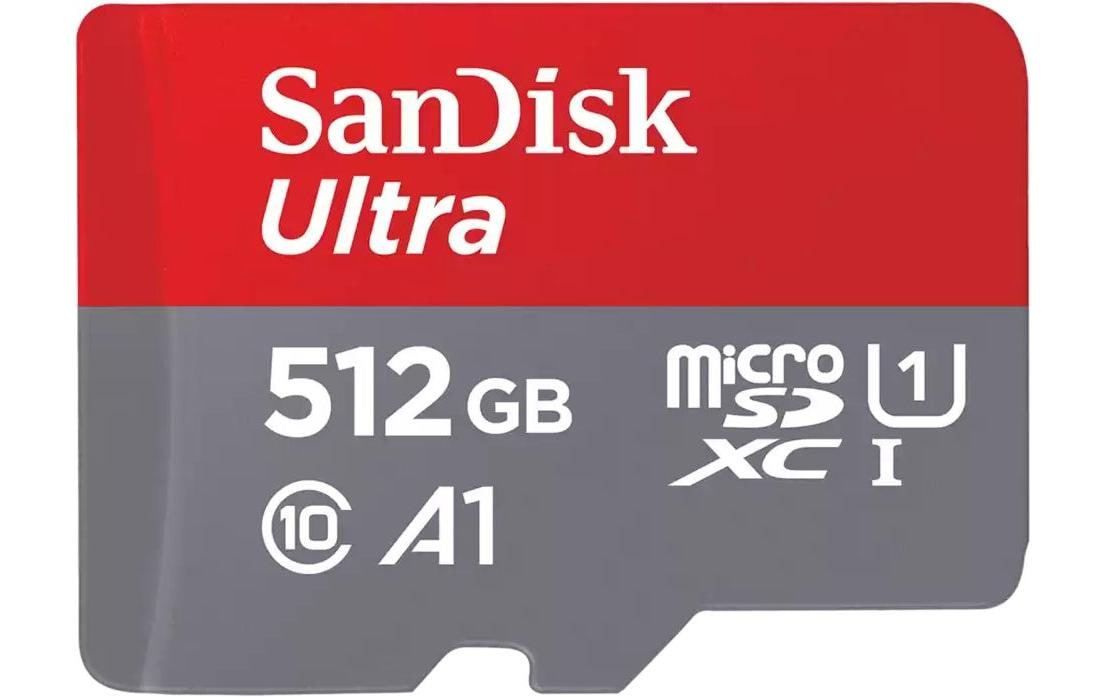 SanDisk microSDXC Card Ultra 512GB UHS-I U1, Lesen 150MB/s, inkl. SD-Adapter