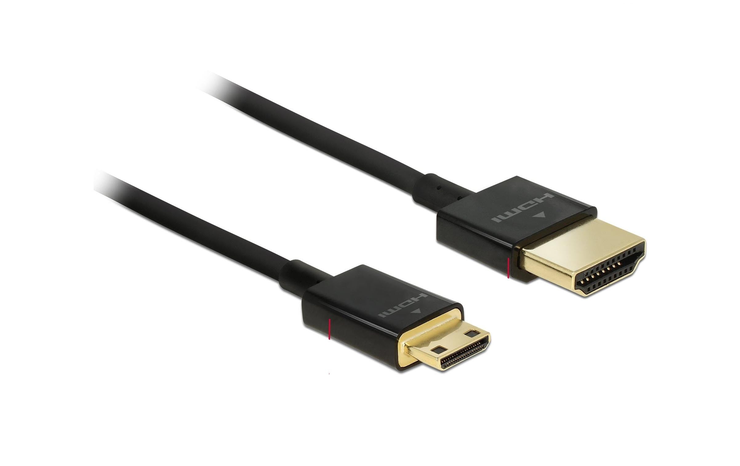Delock HDMI-A Stecker - HDM Micro-C Stecker 4K, 3m, schwarz, High Quality Slim