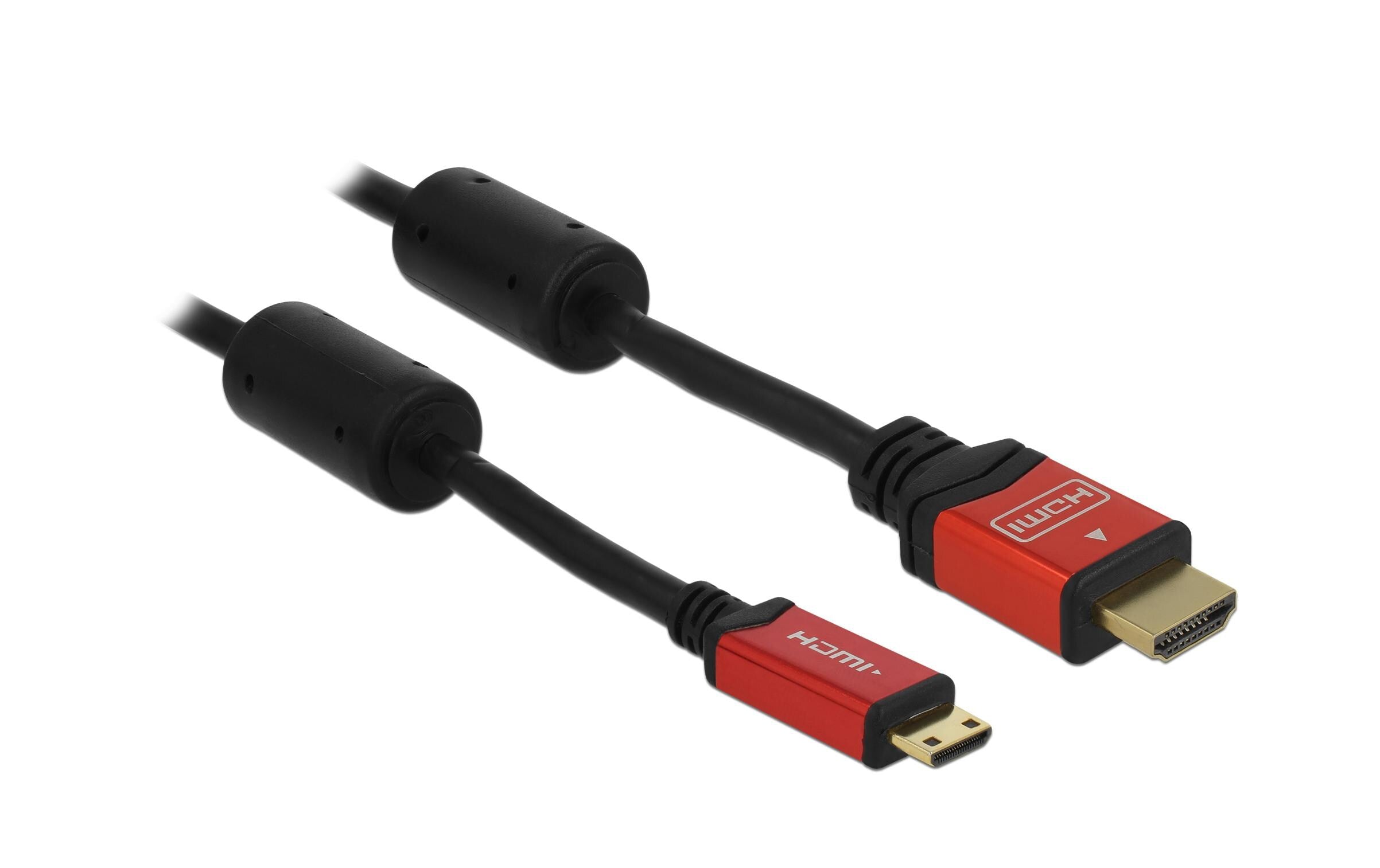 Delock HDMI-A Stecker - HDM Micro-C Stecker 4K, 5m, rot