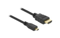 Delock HDMI-A / Micro-D Stecker/Stecker mit Ethernet, 2m