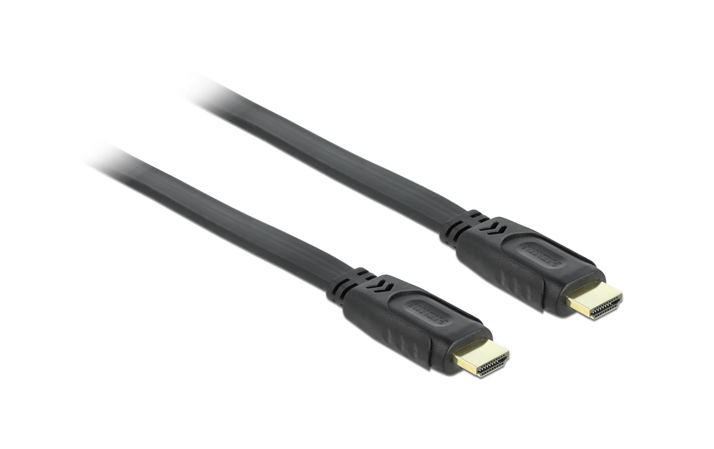 Delock HDMI-A zu HDMI-A Stecker/Stecker mit Ethernet, flach, 5m, schwarz