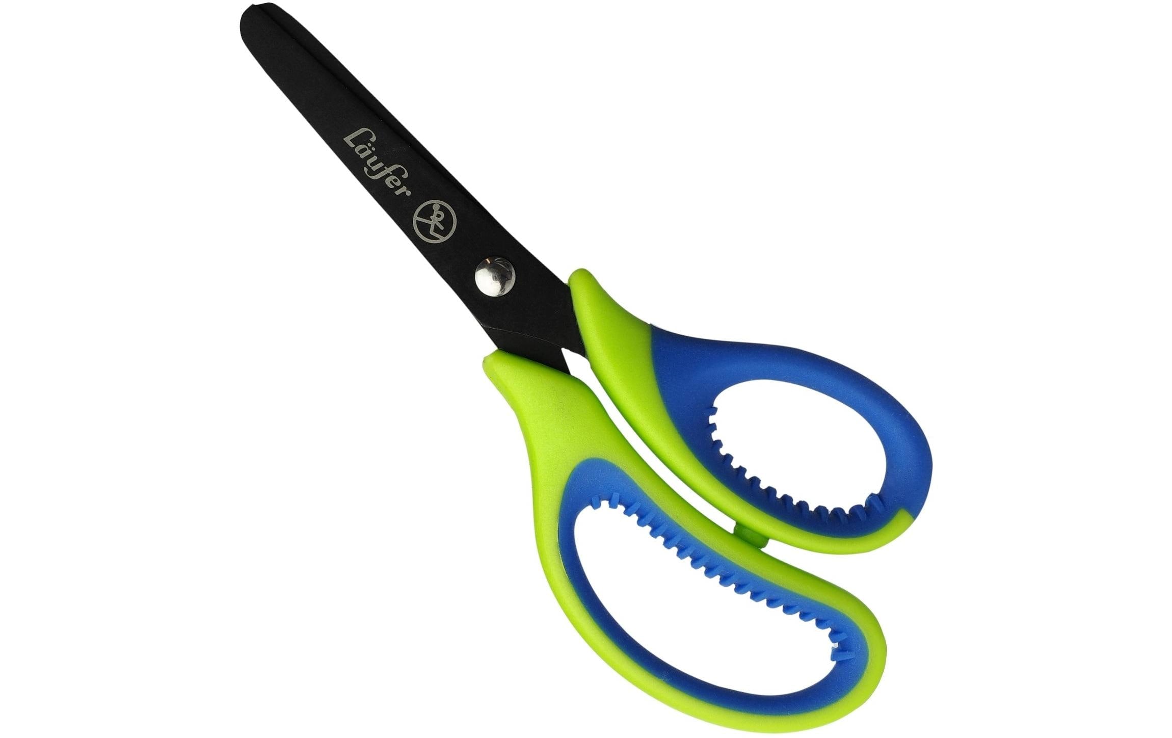 Läufer Kinder Bastelschere grün/blau 13 cm, mit Komfort Griff