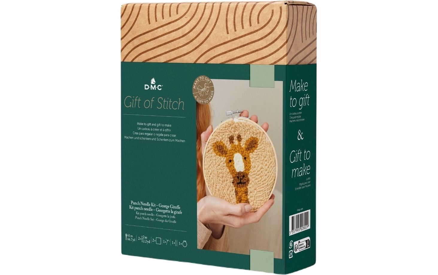 DMC Gift of Stitch Punch Needle Set Giraffe Georg, Durchmesser 15.7 cm