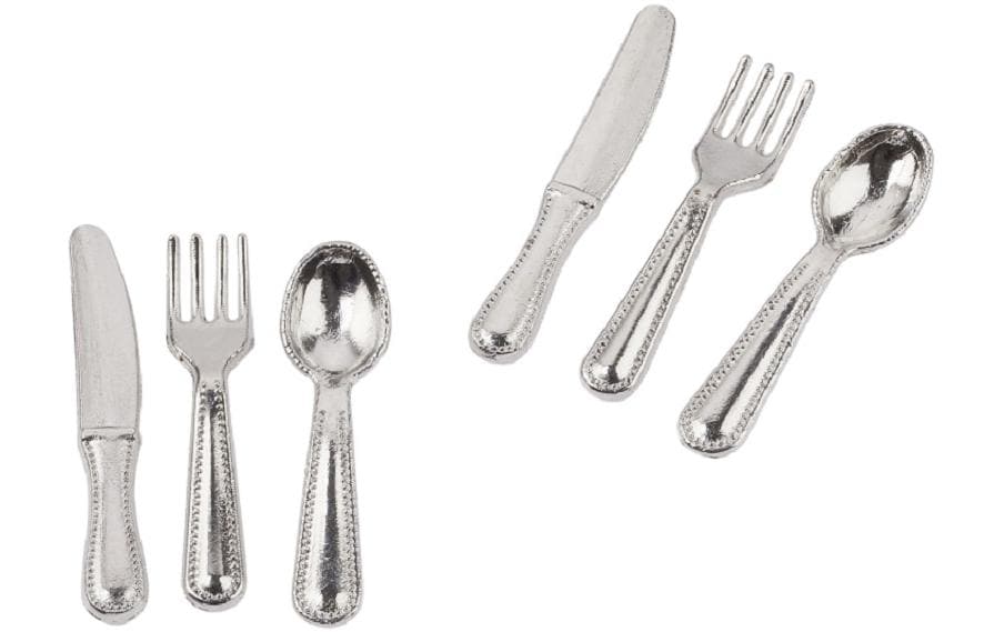 Hobbyfun Mini-Küche Besteck 12-teilig 2 cm, silber