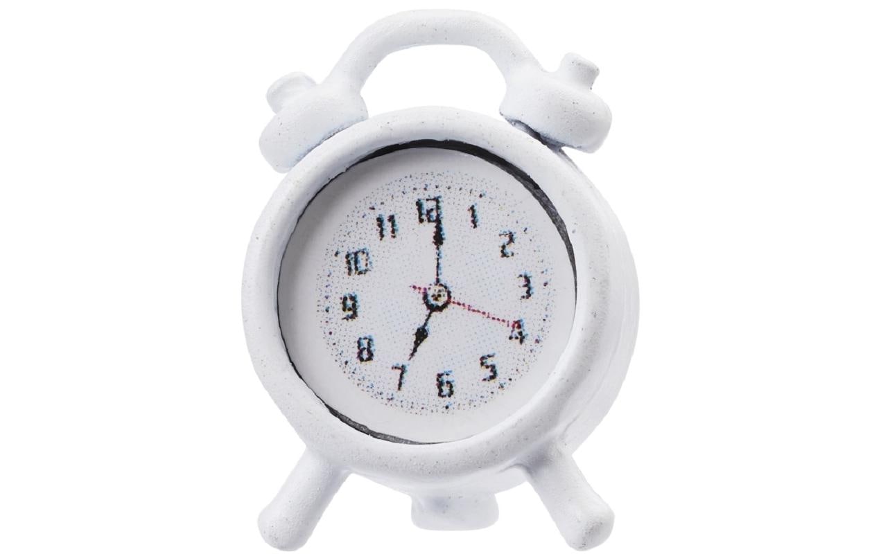 Hobbyfun Mini-Haus Wecker weiss 15mm, 2 Stück