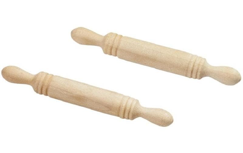 Hobbyfun Mini-Küche Nudelholz natur 4.5 cm, Beutel a 2 Stück